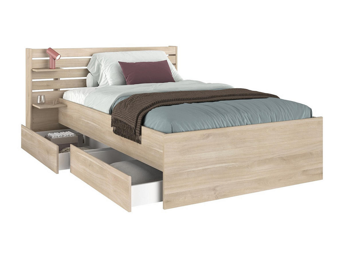 BETTRAHMEN - 1 -Sitzer - Holzspan - naturfarben hell - TENALIA - Naturfarben, Holz (216.8/151.5cm) - Vente-Unique
