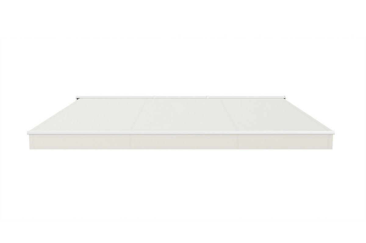HALBKASSETTENMARKISE Fazzio Struktur weiß - leinwand Beige 4x3m motorisierte - Premium-Leinwand 320g/m² - Beige, Metall (394/218/300cm) - Cazeboo