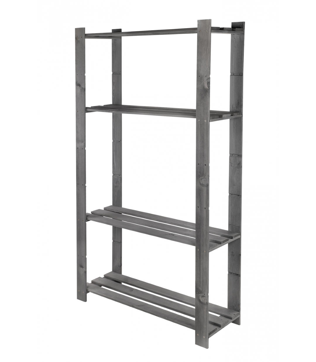 HOLZREGAL PINEPEAK 150x80x28cm 4 Fachboden 1,2cm dickes Kiefernholz Grau - Grau, Holz (80/150/28cm) - PROREGAL