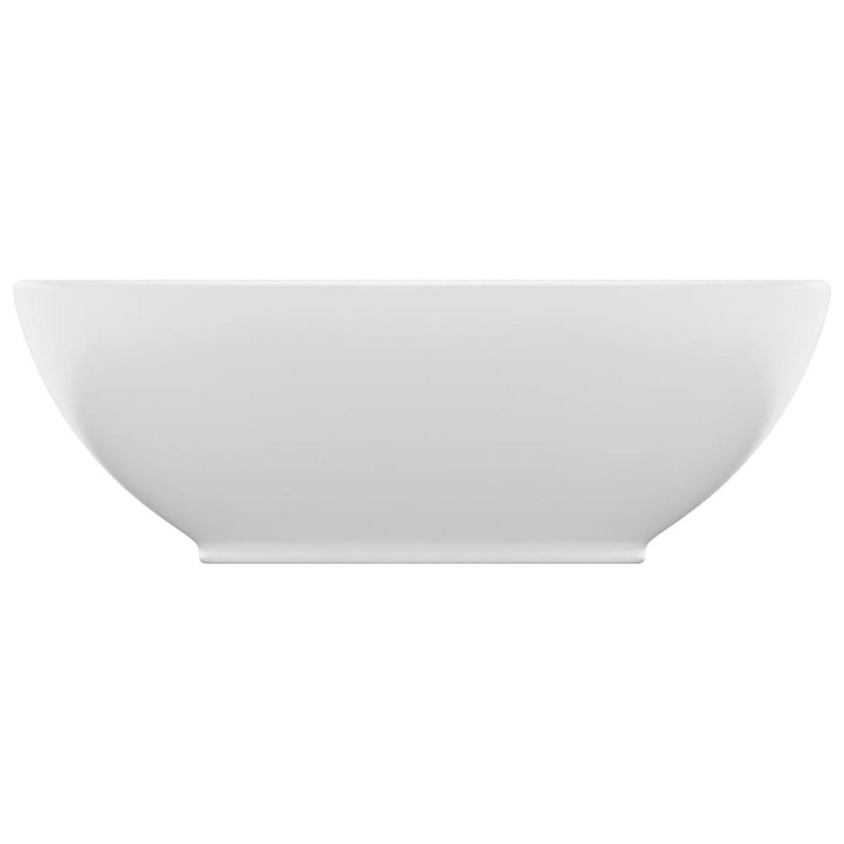 WASCHBECKEN Luxuriöses Ovales Matt Weiss 40/33 Cm Keramik - Weiß, Keramik (33/13.5/40cm) - vidaXL