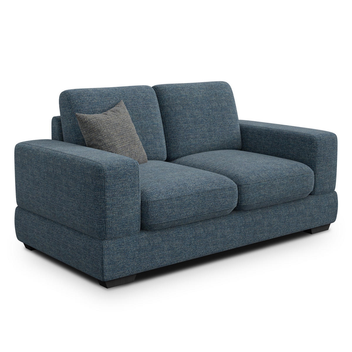 SOFA OTTO 2-Sitzer, marineblau - Blau/Schwarz, Holz/Textil (171/89/98cm) - Courtois Laville