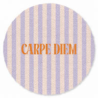 FUSSMATTE Lila – Orange – Streifen – Carpe Diem 90x90 cm - Flieder, Kunststoff (90/0.4cm) - MuchoWow