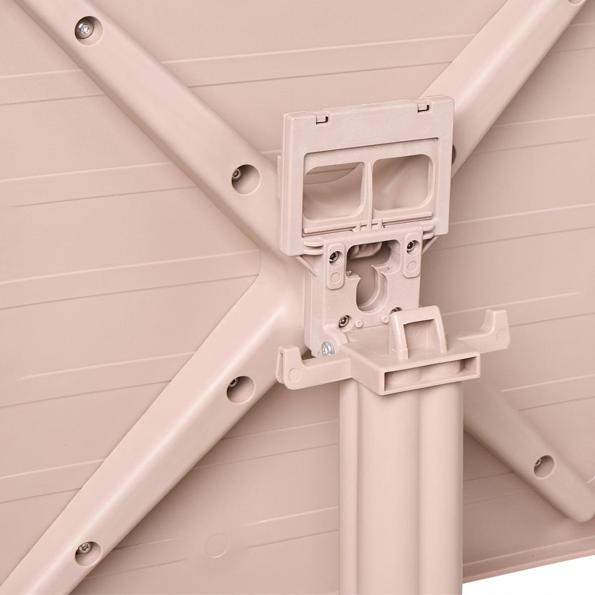 GARTEN-BARTISCH 60/60 cm Beige Lemnos - Beige, Kunststoff (60/60/111cm) - Beliani