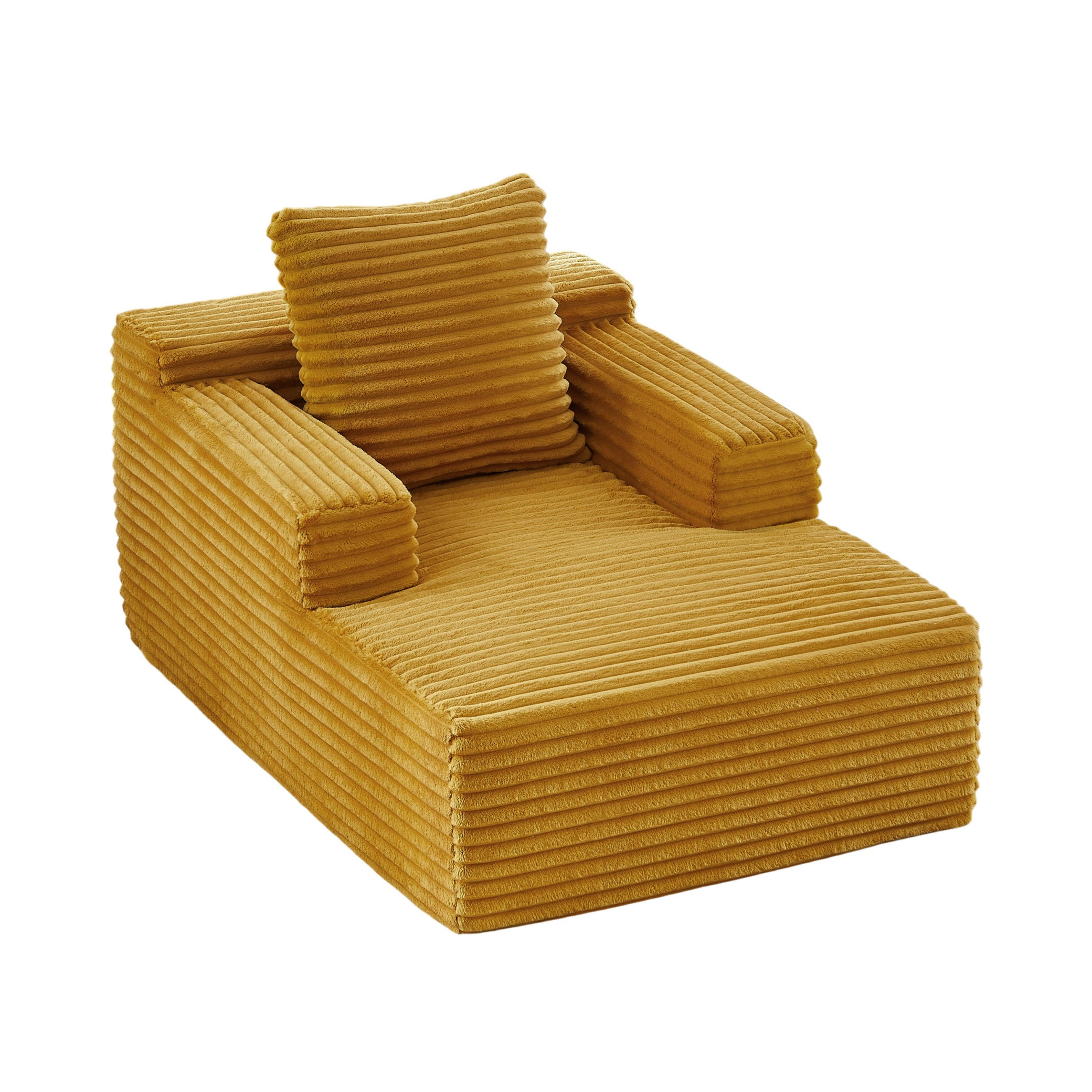 SCHLAFSESSEL DE-34917 Cord mit Schlaffunktion Gelb - Gelb, Textil (81/50/117cm) - ComfortXL