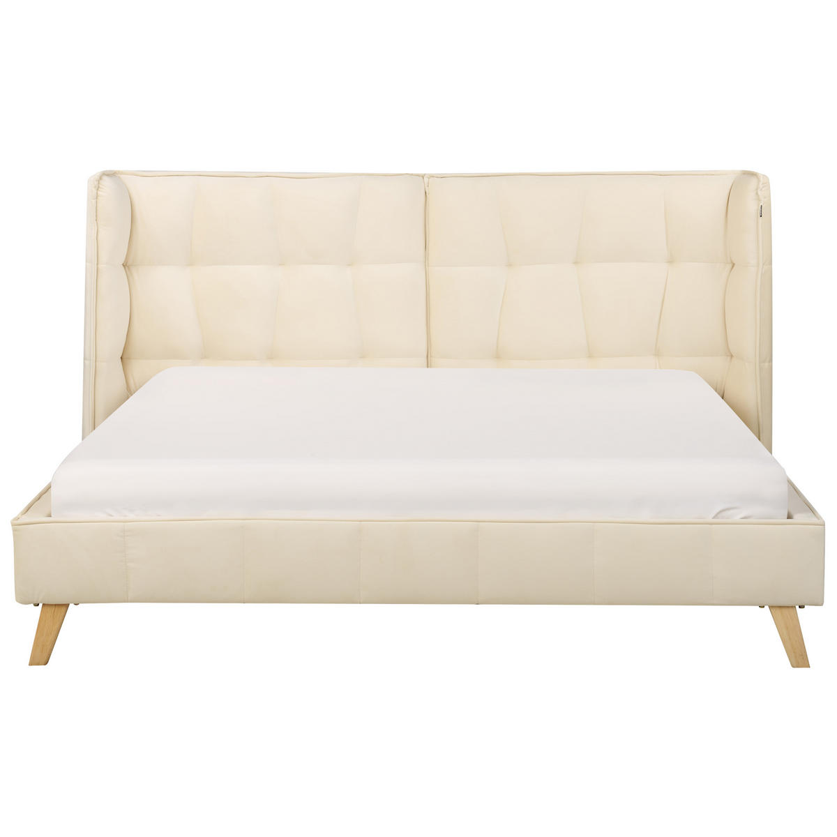 POLSTERBETT mit Lattenrost 160x200 cm Beige Senlis - Beige, Textil (160/200cm) - Beliani
