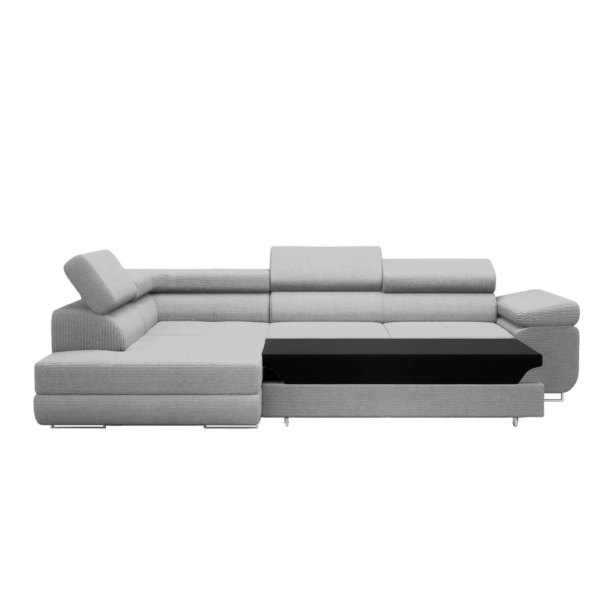 ECKSOFA Warton mit Schlaffunktion, Hellgrau - Hellgrau, Textil (275/202cm) - Fedve