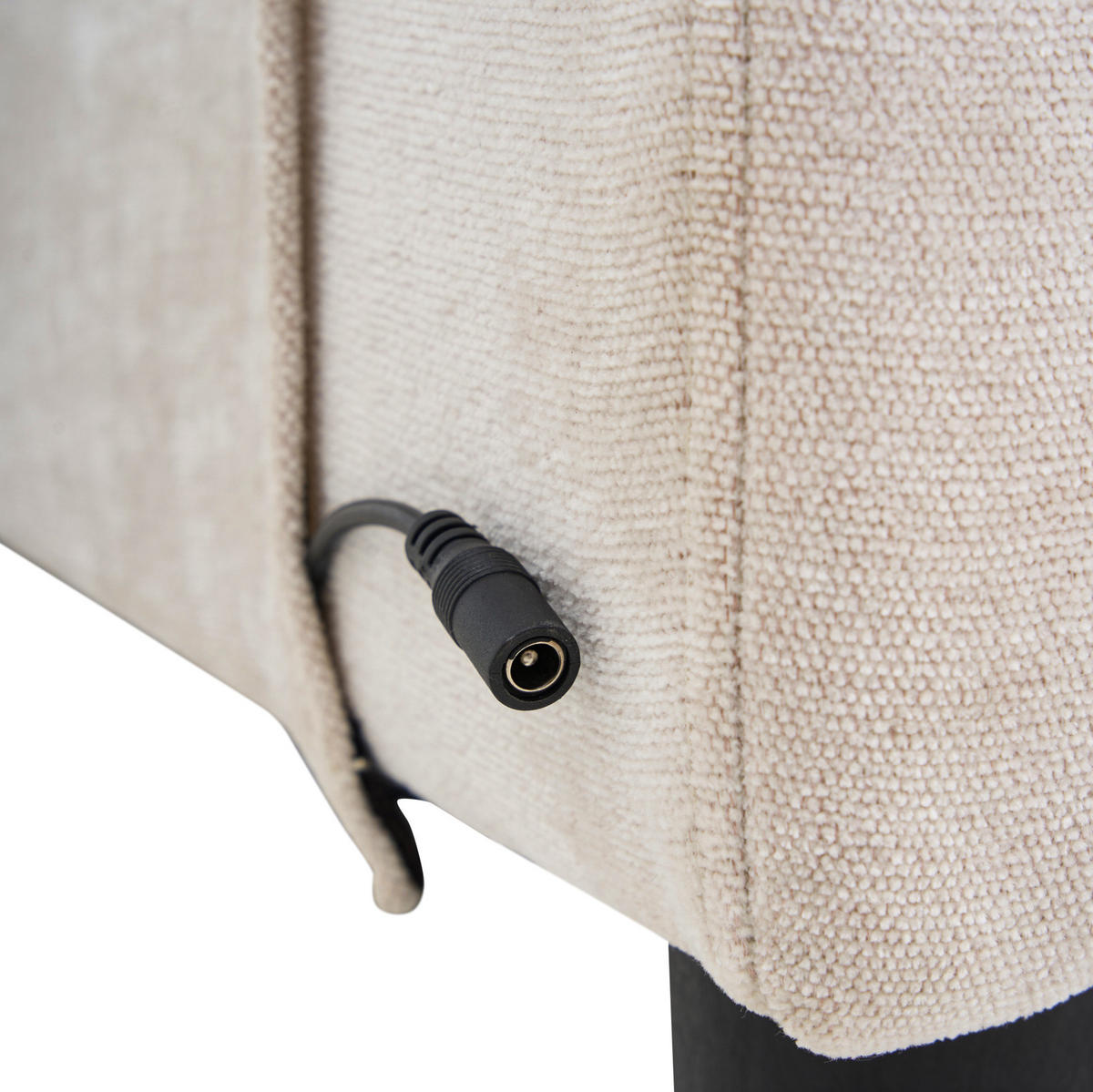 SOFA mit Hocker und USB 202 x 137 cm Leinen Beige - Beige, Textil (202/137cm) - IVMEU