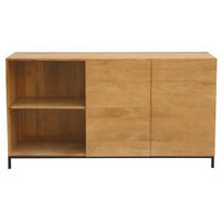 SIDEBOARD Industrie-Stil Mangoholz Metall YPSTER - Dunkelbraun, Holz (45/80/145cm) - Miliboo