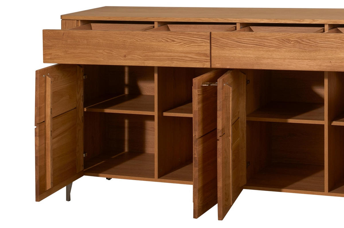SIDEBOARD Latina Honig Eiche 180 / 42 / 91cm - Honigeiche/Braun, Holz/Metall (180/91/42cm) - Feldmann-Wohnen