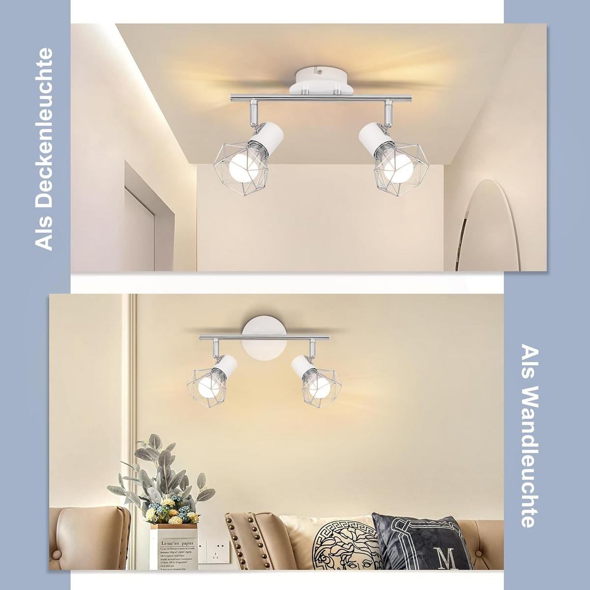 STRAHLER Gerechtigkeit 2-flammig 28/20/9.5cm - Weiß, Metall (28/20/9.5cm) - ZMH