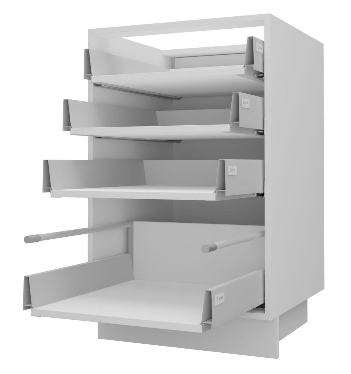 SCHUBLADENUNTERSCHRANK Brerra D4R/40 Korpus weiß / Front RAL 9001 creme Hochglanz 40 / 50 / 82 cm - Creme/Weiß, Holz/Holzwerkstoff (40/82/50cm) - Feldmann-Wohnen