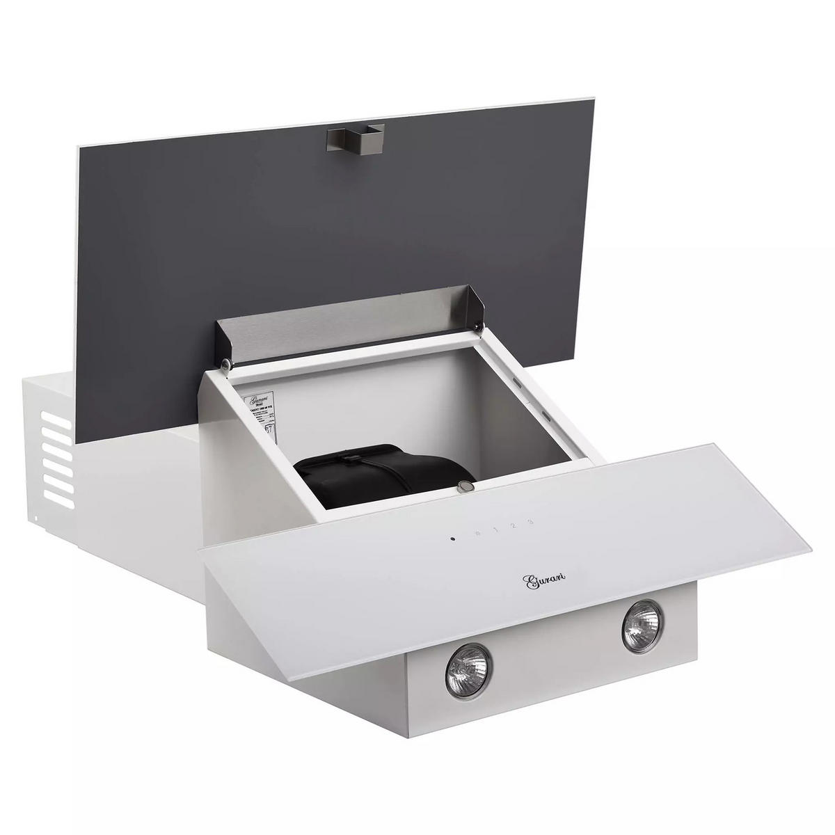 DUNSTABZUGSHAUBE GCH 268 WH 8 Prime + Umluftset, 80 cm Weiß Glas - Weiß, Glas/Metall (80/36/37cm) - Gurari