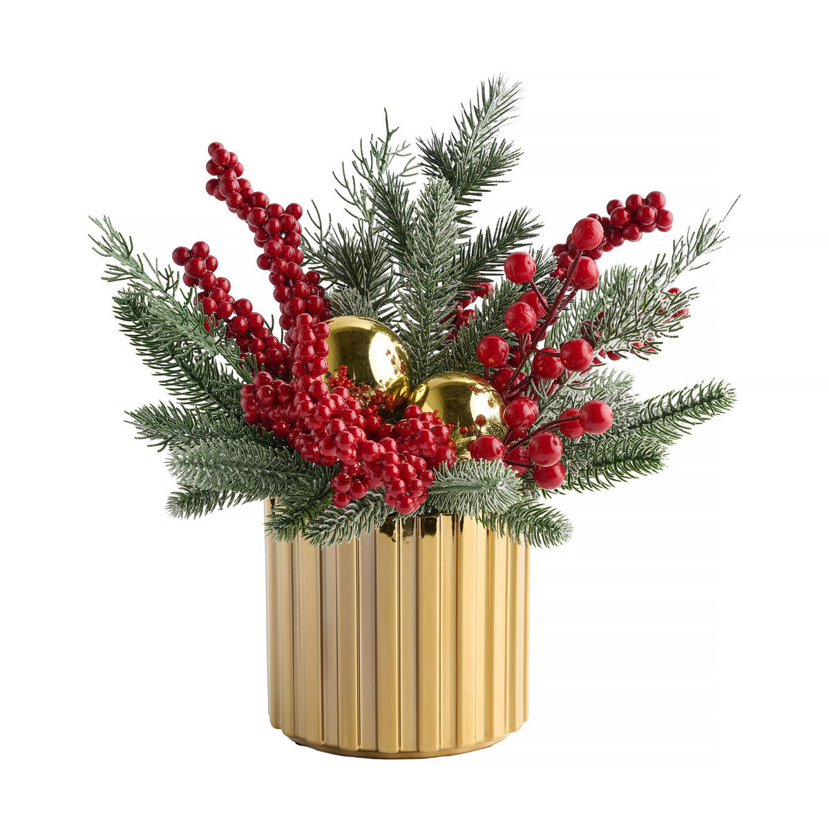 KUNSTPFLANZE Weihnachten Tormeno, 30x28x28cm - Rot, Kunststoff (28/30/28cm) - home&you