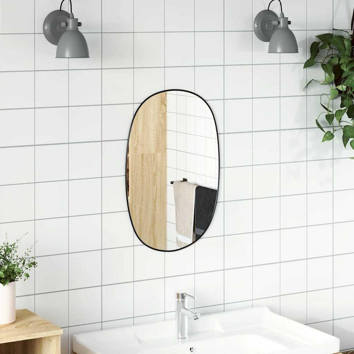 WANDSPIEGEL Schwarz 60x40 cm - Schwarz, Glas (40/60/1cm) - furnicato