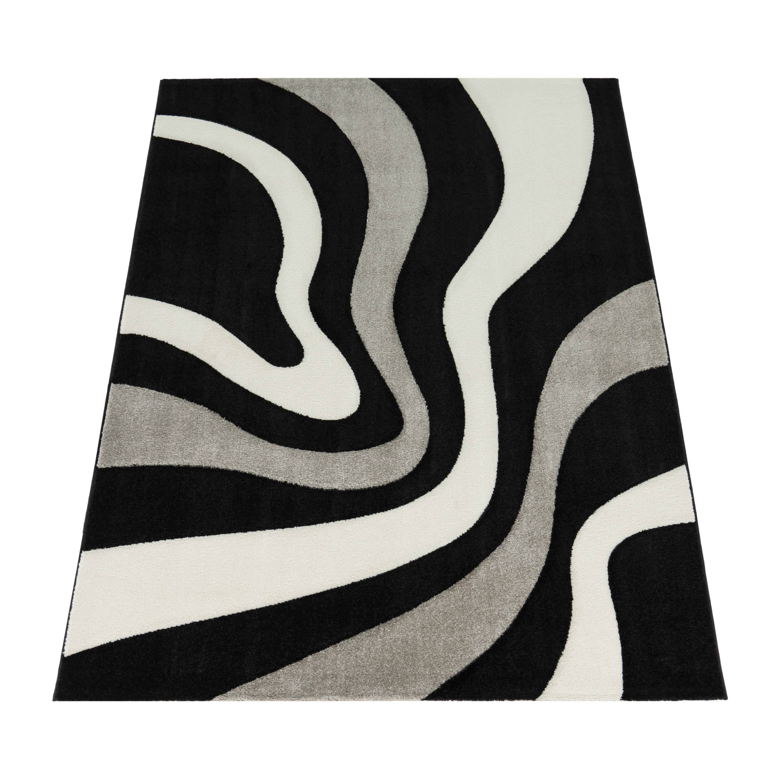 Paco Home Kurzflorteppich Schwarz 120x170 cm