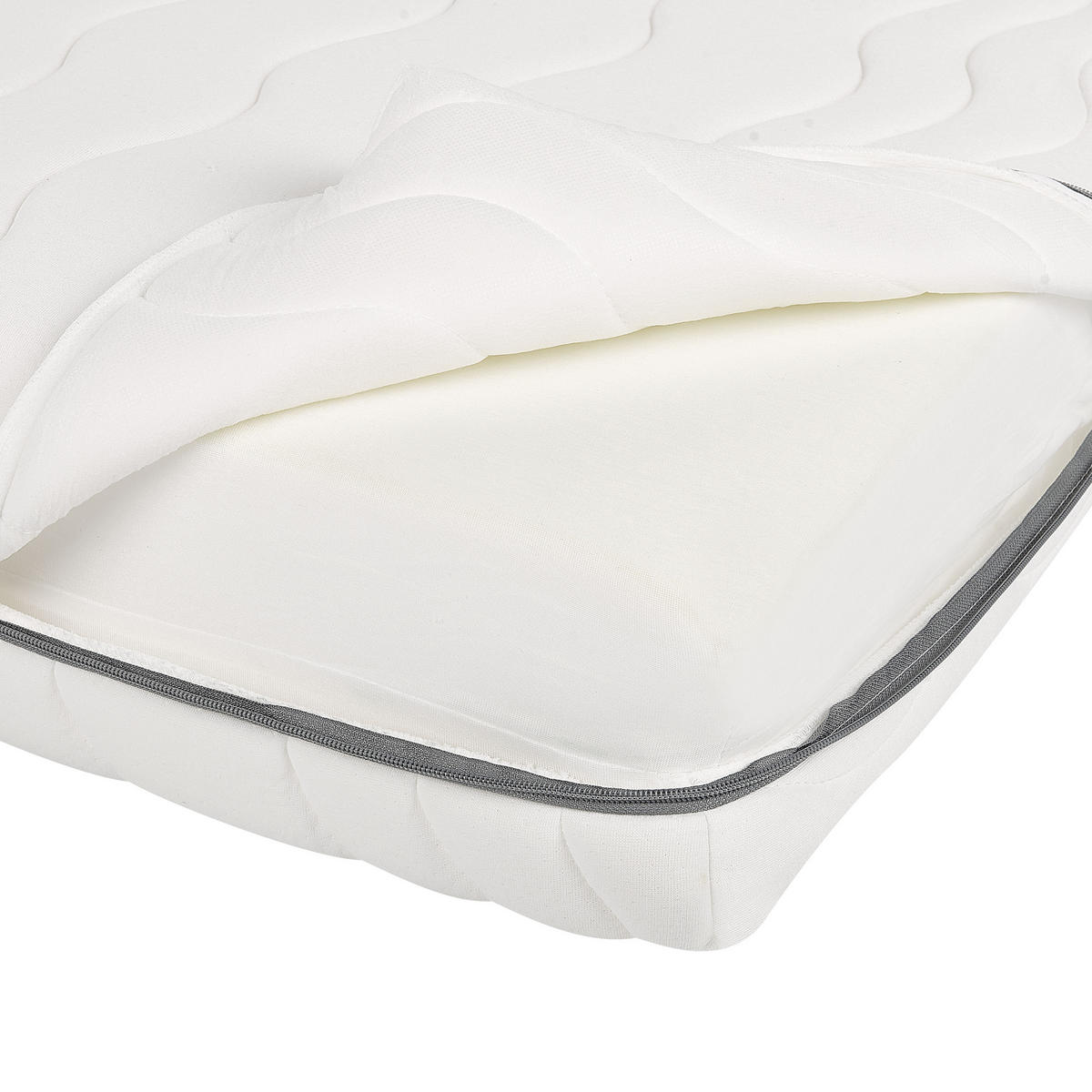 MEMORY-SCHAUMMATRATZE H2/3 Mittel 90/200 cm Serenity - Weiß, Textil (90/200cm) - Beliani