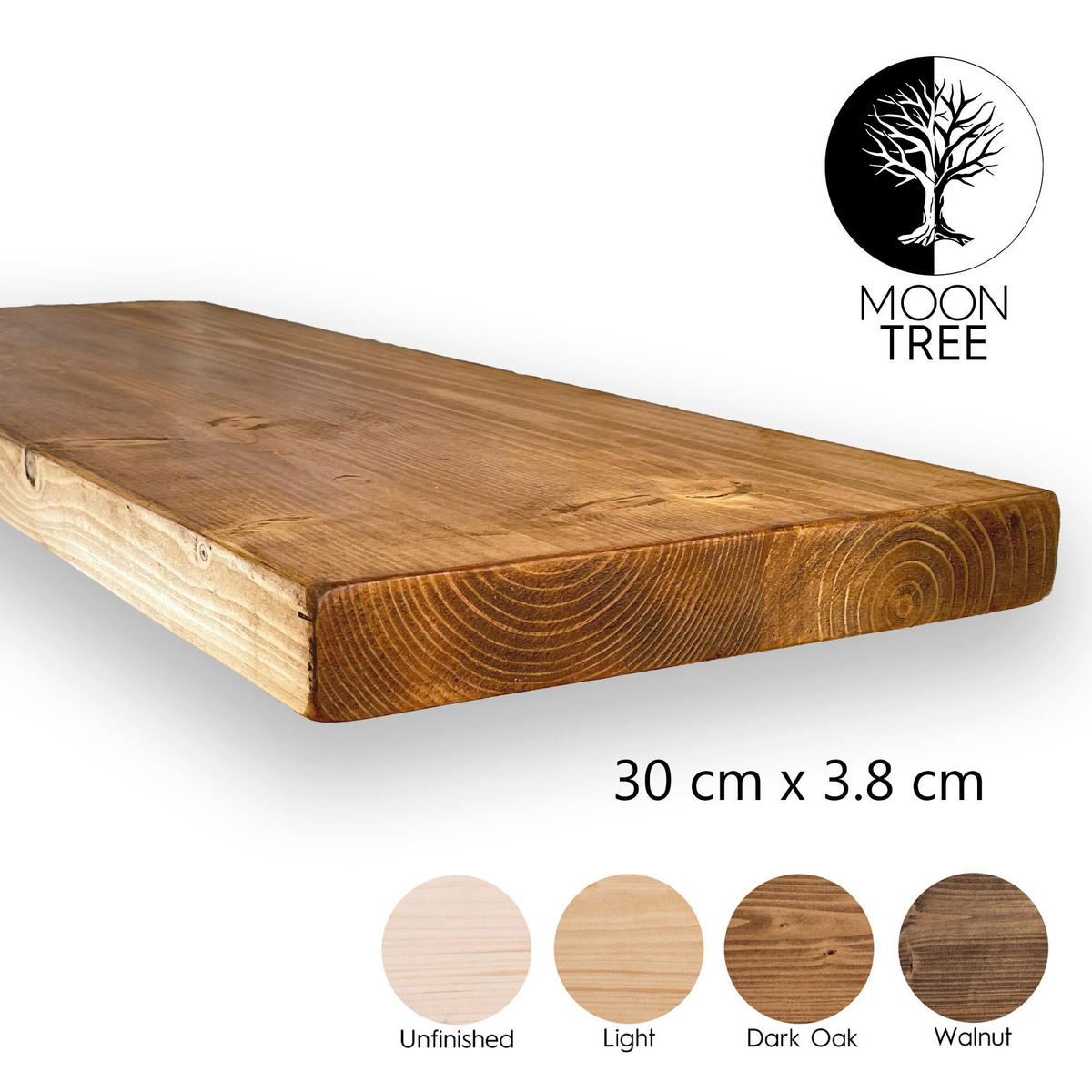 WANDREGAL rustikales 30/3,8/210 cm unbehandelt - Braun, Holz (210/3.8/30cm)