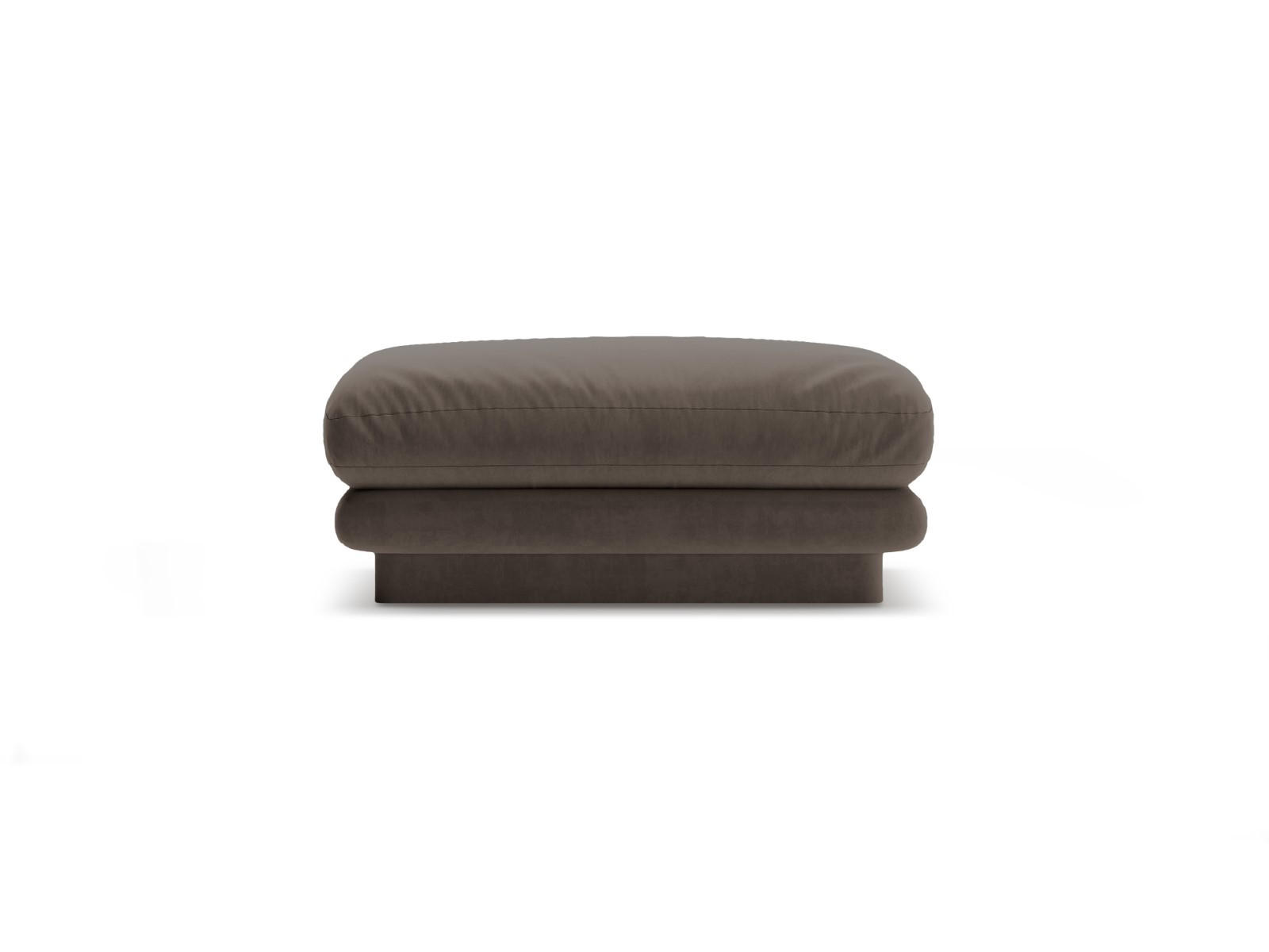 POUF Torino aus Samt ebenholz - Graubraun, Textil (80/41/80cm) - Micadoni