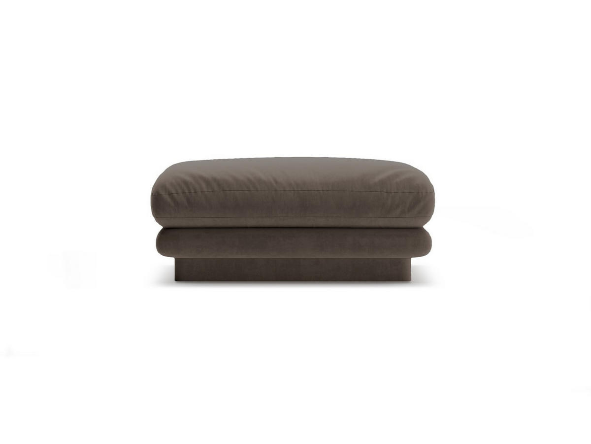 POUF Torino aus Samt ebenholz - Graubraun, Textil (80/41/80cm) - Micadoni