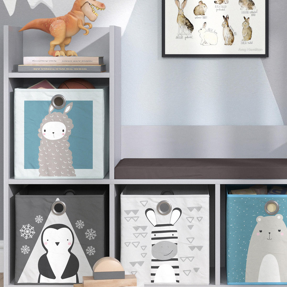 DĚTSKÁ POLICE Luigi Šedá - šedá, kompozitní dřevo (107.2/88.6/30.9cm) - Vicco