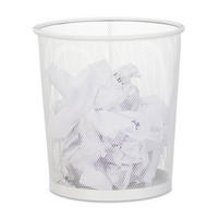 PAPIERKORB - Weiß, Metall (26/28/26cm) - Relaxdays