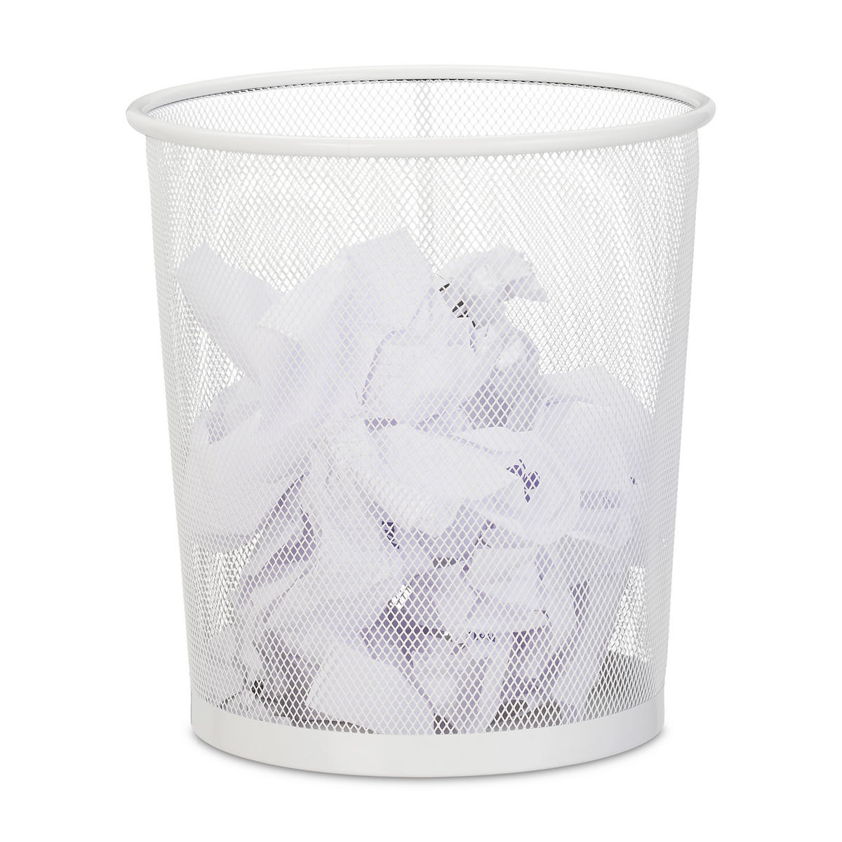 PAPIERKORB - Weiß, Metall (26/28/26cm) - Relaxdays