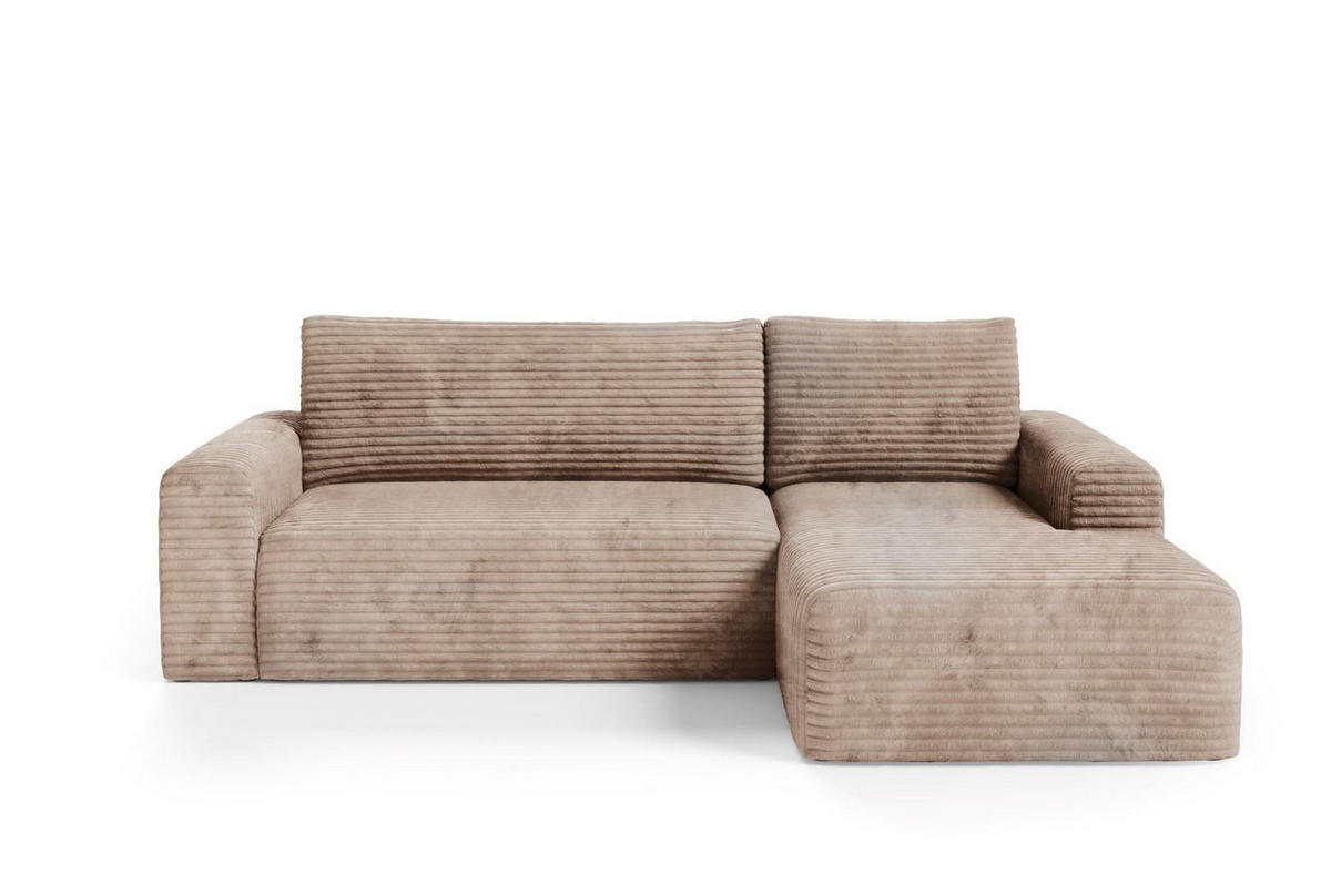 ECKSOFA mit Schlaffunktion Brown - Beige, Textil (268/163cm) - Furnisell