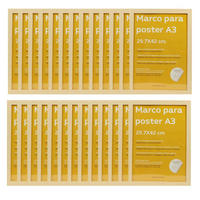 RAHMEN Set mit 24 aus MDF und Acrylglas Schutz und Aussteller für Fotografien, Bilder, Poster, Gemälde, Dekoration für Haus Farbe Hellholz A3 - Beige, Holz (29.7/3/42cm) - Nacnic