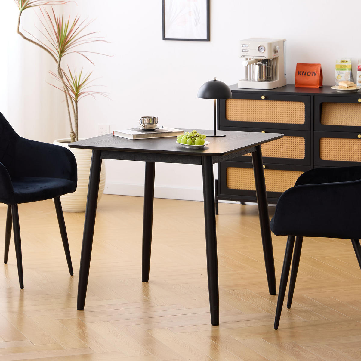 ESSTISCH Rechteckig Schwarz 75 x 75 x 75 (cm) - Schwarz, Holz (75/75/75cm) - Nordlys