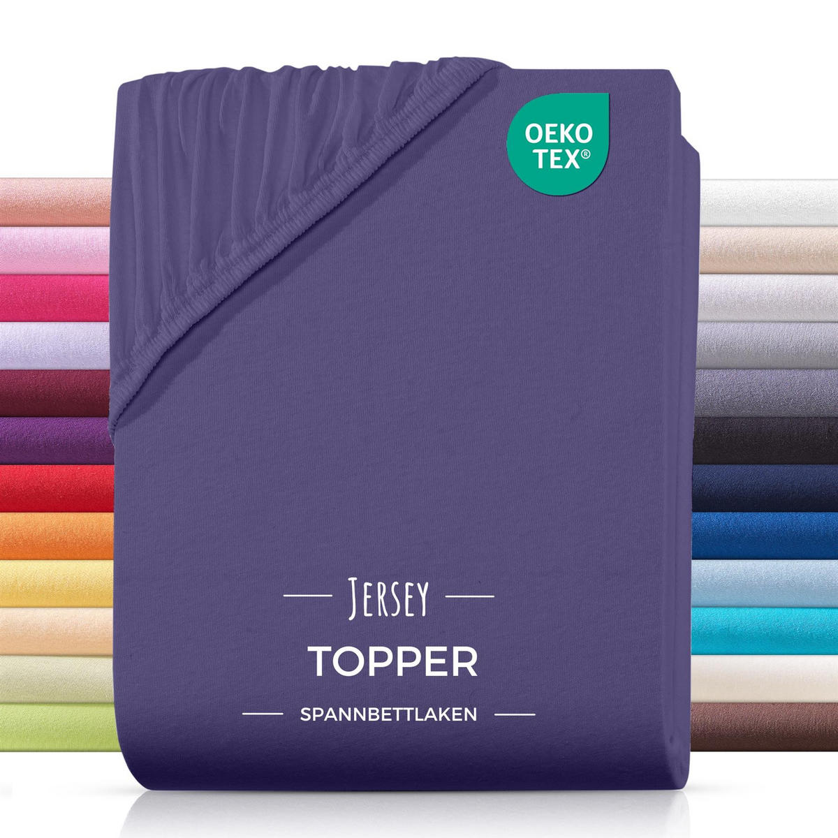 TOPPER-SPANNBETTLAKEN Jersey Bettlaken 180x200 cm Lila - Lila, Textil (180/200cm) - Carpe Sonno