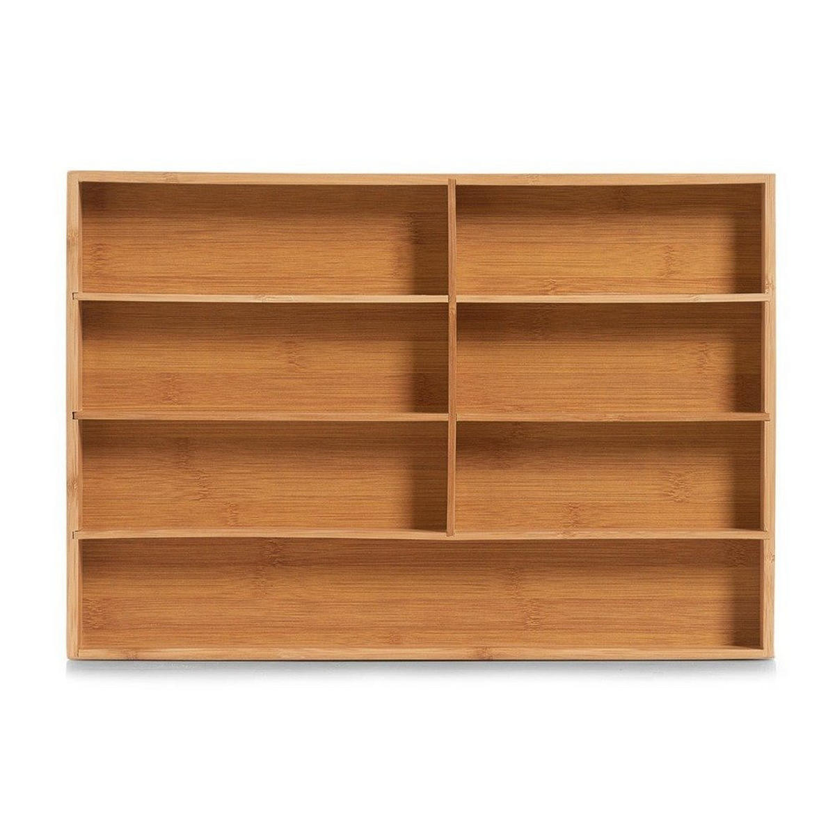 BESTECKBEHÄLTER Schubladenminen - 7 Fächer 31/44/4 cm - Braun, Naturmaterialen (44/4/31cm) - ZELLER