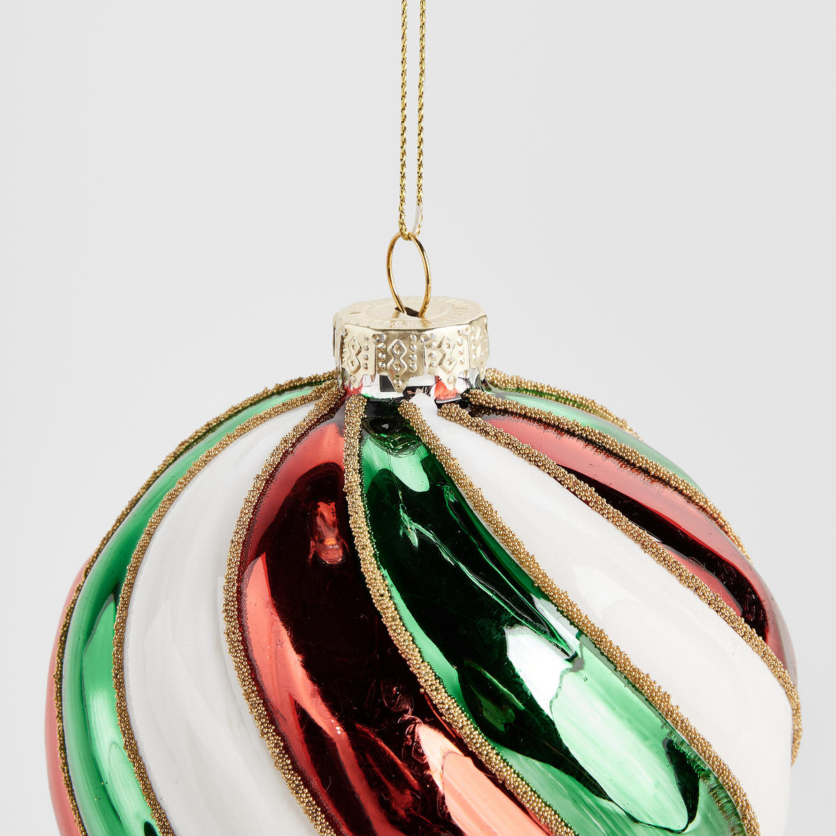 WEIHNACHTSKUGEL Glas CANDYBALL, Ø100 mm, Weiß, Christbaumkugeln, Weihnachtsdeko Xmas, Christmas Deko - Weiß, Glas (10/10/10cm) - home&you