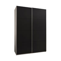 SCHWEBETÜRENSCHRANK 245,5/170/64 2-türig - Silberfarben/Schwarz, Holz/Metall (170/245/64cm) - Abiks Möbel
