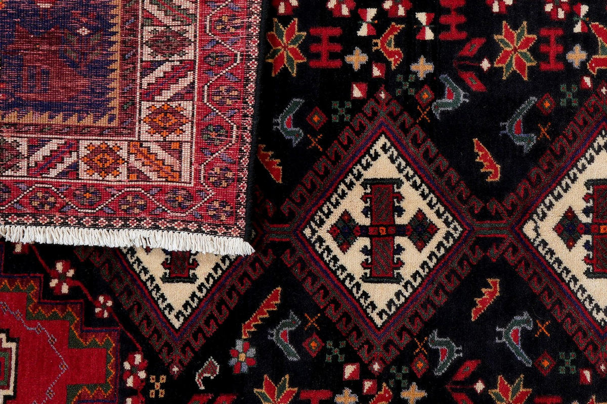 ORIENTTEPPICH handgeknüpft Afshar Rot, Blau 237/165 cm Schurwolle - Blau/Rot, Textil (165/237cm) - Looma