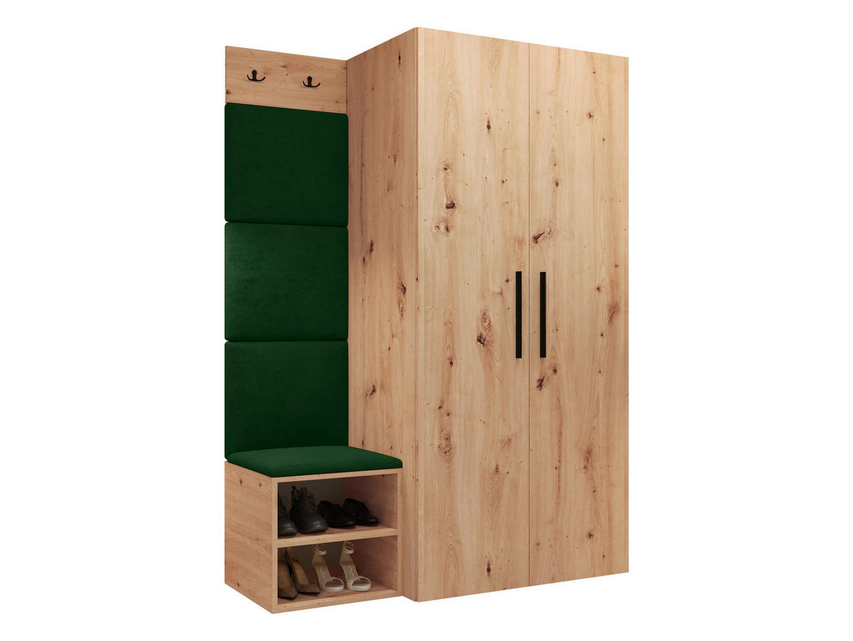 GARDEROBEN-SET Medi IV - Schwarz/Eiche Artisan, Holzwerkstoff/Kunststoff (80/191/50cm) - MIRJAN24