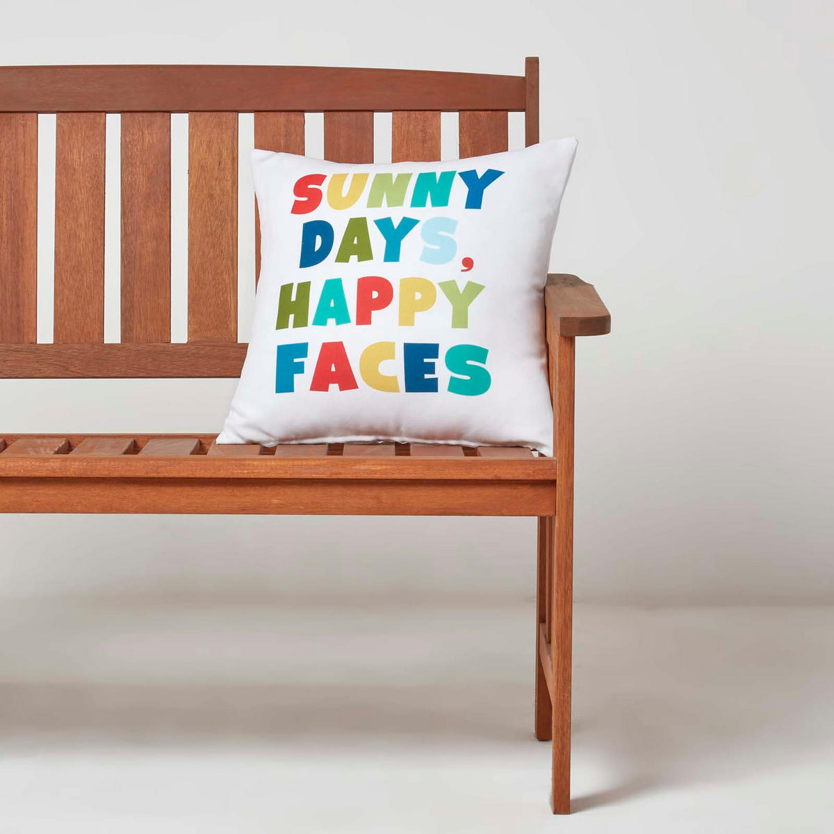 OUTDOOR-KISSEN 2er-Set 45/45 cm – Sunny Days, Happy Faces - Multicolor, Textil (45/45cm) - Homescapes