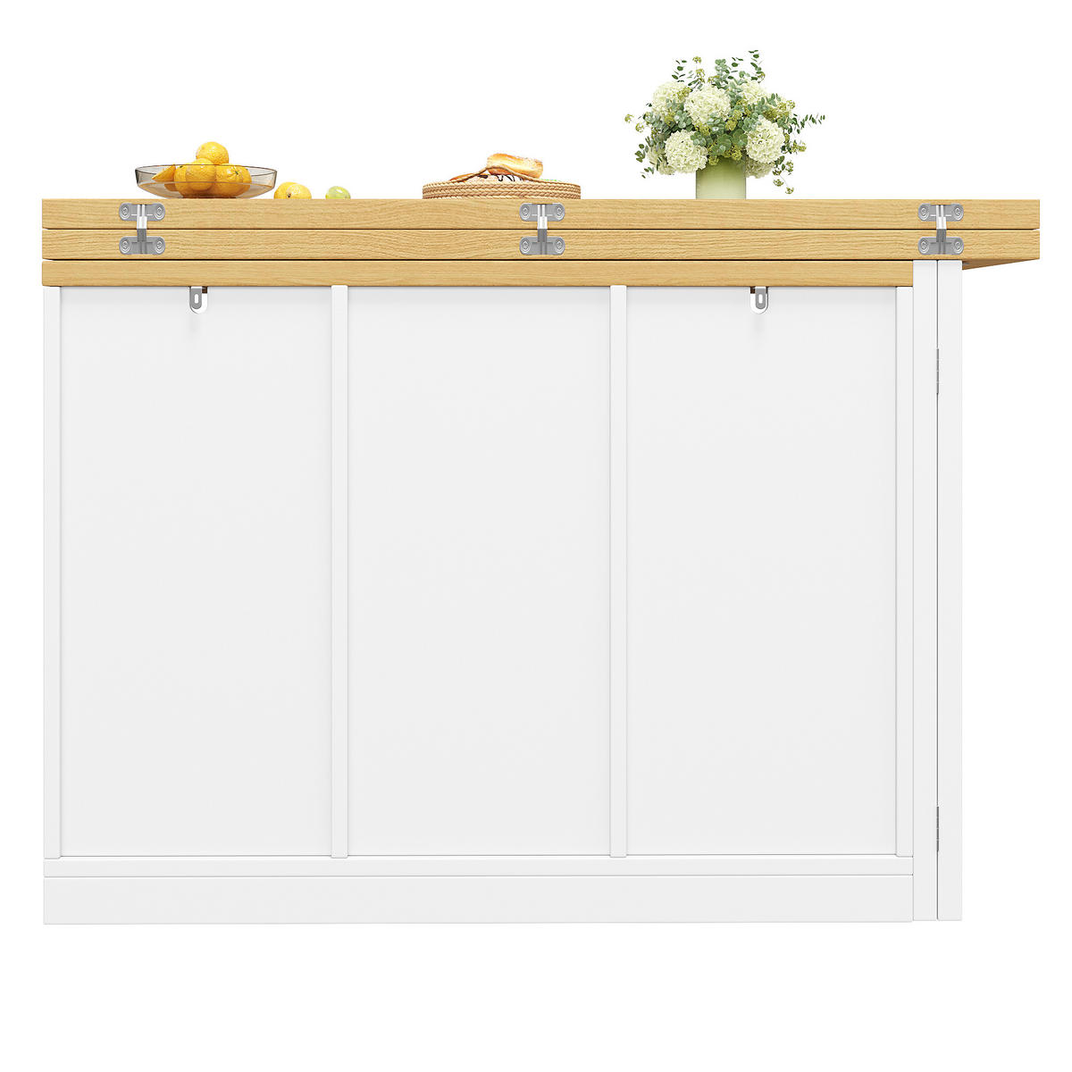 KÜCHENINSEL Ausziehbar 360° Theke Snackregal Schublade Weiß - Weiß, Holzwerkstoff (120/74/40cm) - FLIEKS