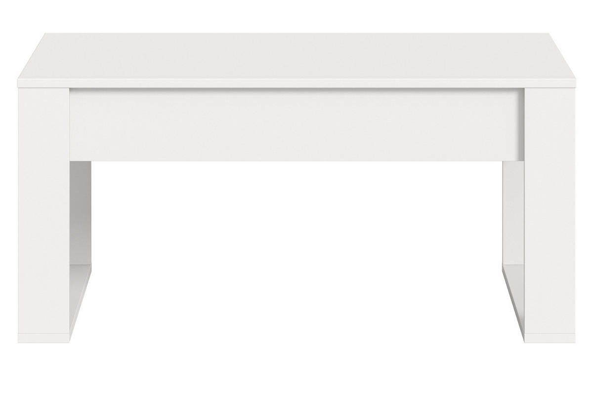 COUCHTISCH weiß, Beistelltisch mit 2x Schubkasten, 110 x 60 cm Jonte - Weiß, Holzwerkstoff (110/60/53cm) - Inn.Furn