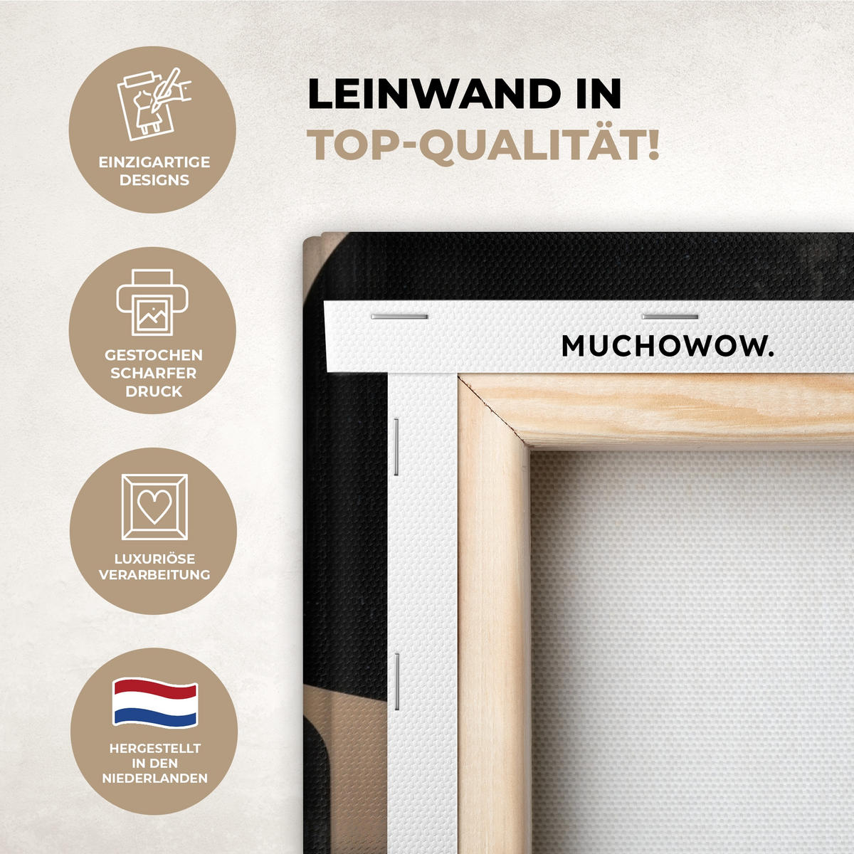 LEINWANDBILD Abstrakt - Flugzeuge - Schwarz - Rund Gemälde 60x40 cm - Beige, Textil (60/40cm) - MuchoWow