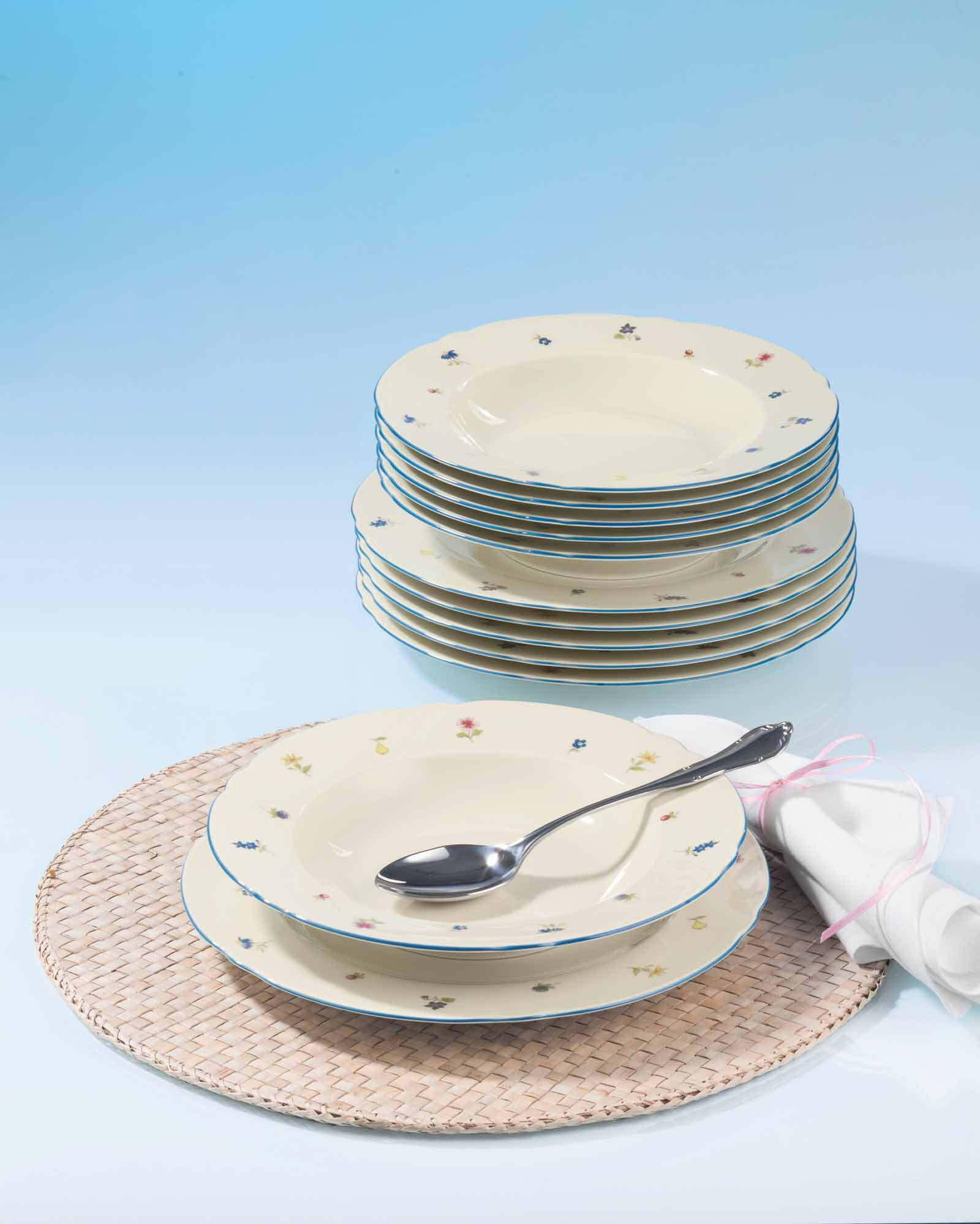 TAFELSERVICE Marieluise Streublume bunt 12er Set - Multicolor, Keramik (1/1/1cm) - Seltmann Weiden