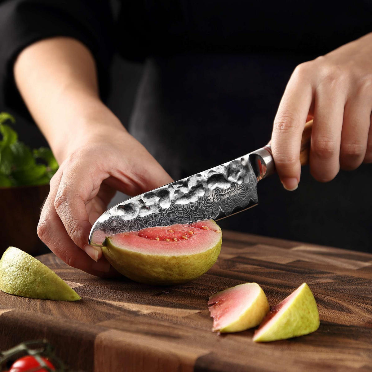 SANTOKUMESSER 12 cm - Braun, Holz/Metall (24cm) - Zayiko