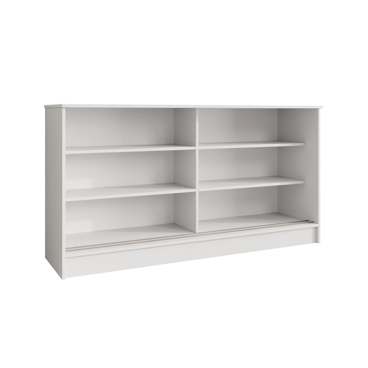 KOMMODE Horizon mit 2 Schiebetüren, Weiß, 160 cm - Schwarz/Weiß, Holzwerkstoff (161/85/43.5cm) - Beautysofa