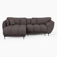 ECKSOFA LEGRO Links Braun Velours Pet Friendly L-Form Couch mit Schlaffunktion & Bettkasten - Schwarz/Braun, Holz (180/285cm) - Barchello