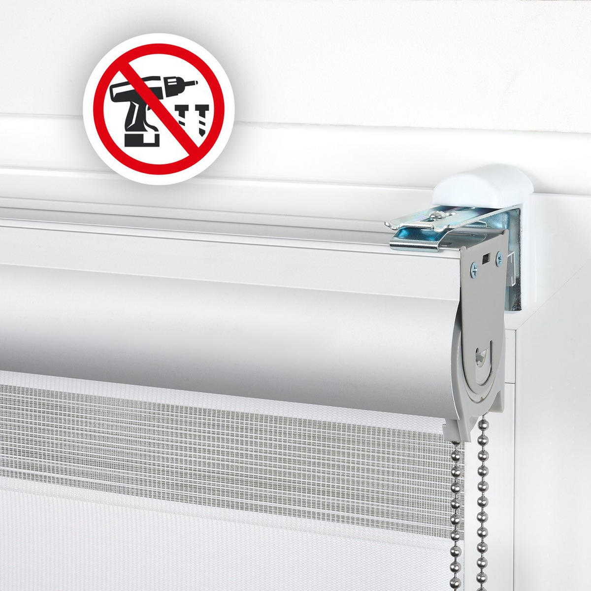 TAG-UND-NACHT-ROLLO Plus Easyfix Weiß 100x250 - Weiß, Kunststoff (100/250/1cm) - STORESDECO