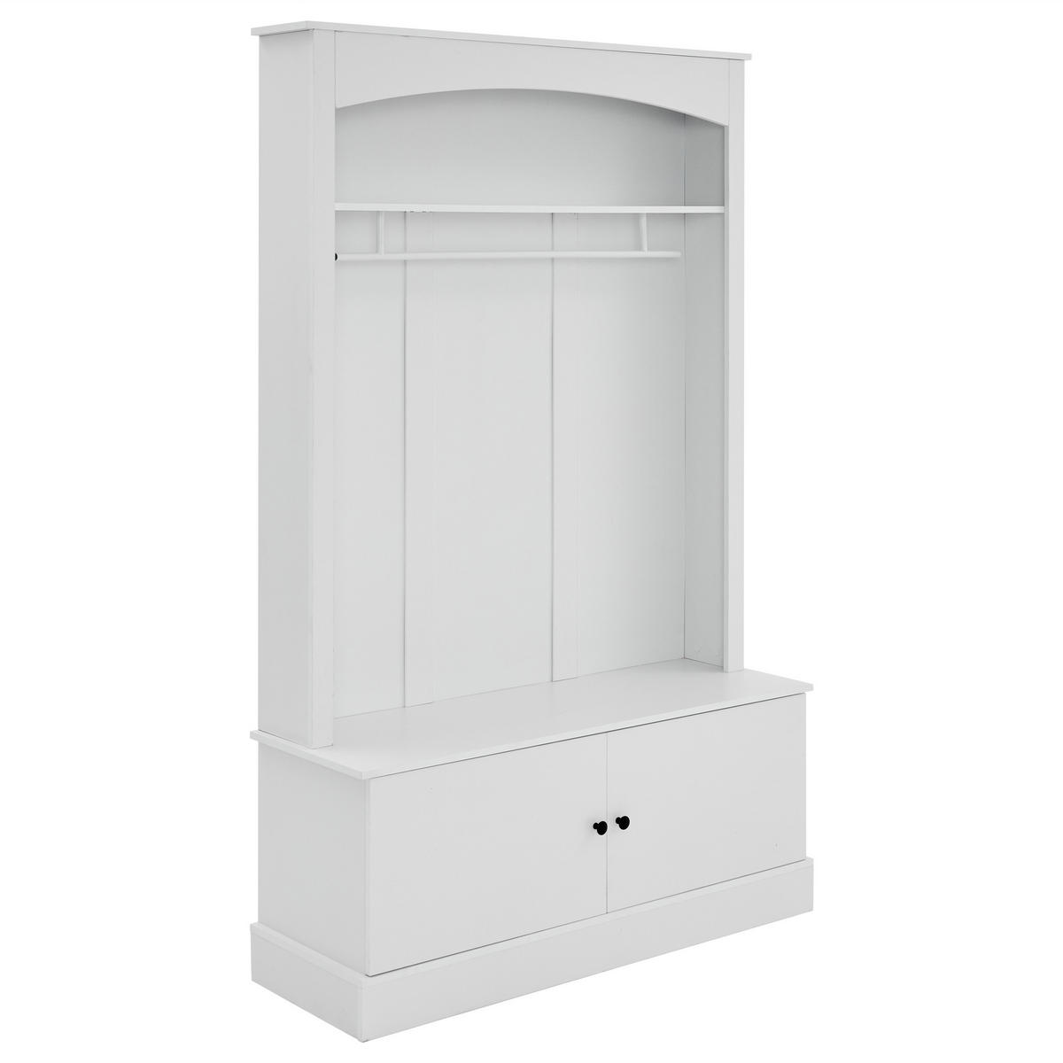 GARDEROBE Weiß Schuhbank Schuhschrank verstellbare Regale Flur - Weiß, Holzwerkstoff (120/190/40cm) - FLIEKS