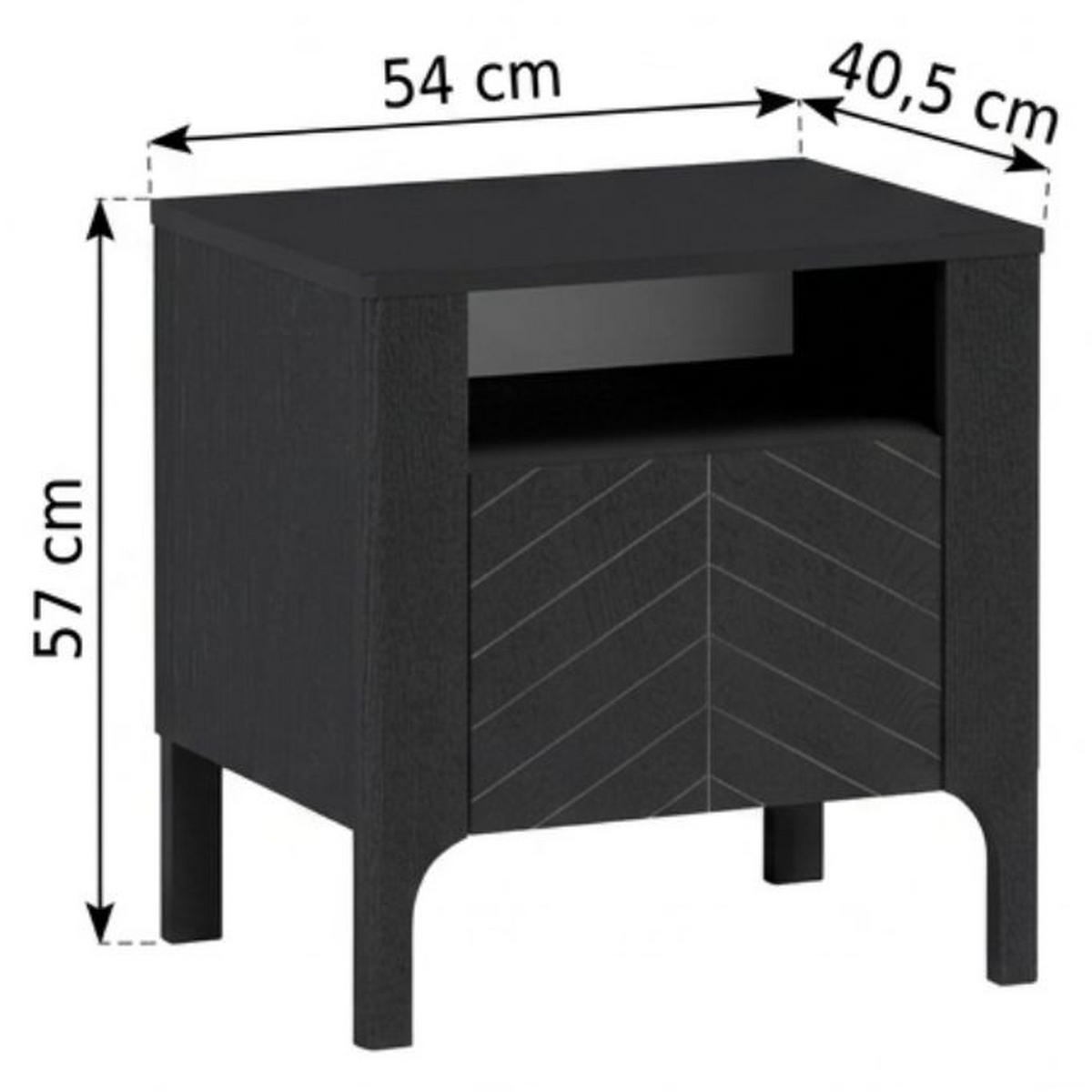 NACHTTISCH Malumi MM-10 54 x 57 x 40,5 cm Schwarz Paintflow - Schwarz, Holzwerkstoff (54/57/40.5cm) - Koseto