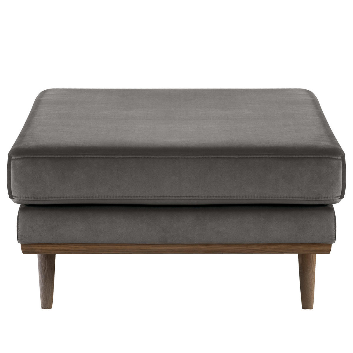 HOCKERBANK - Eichefarben/Dunkelgrau, Eichenholz/Textil (180/43/81cm) - home24