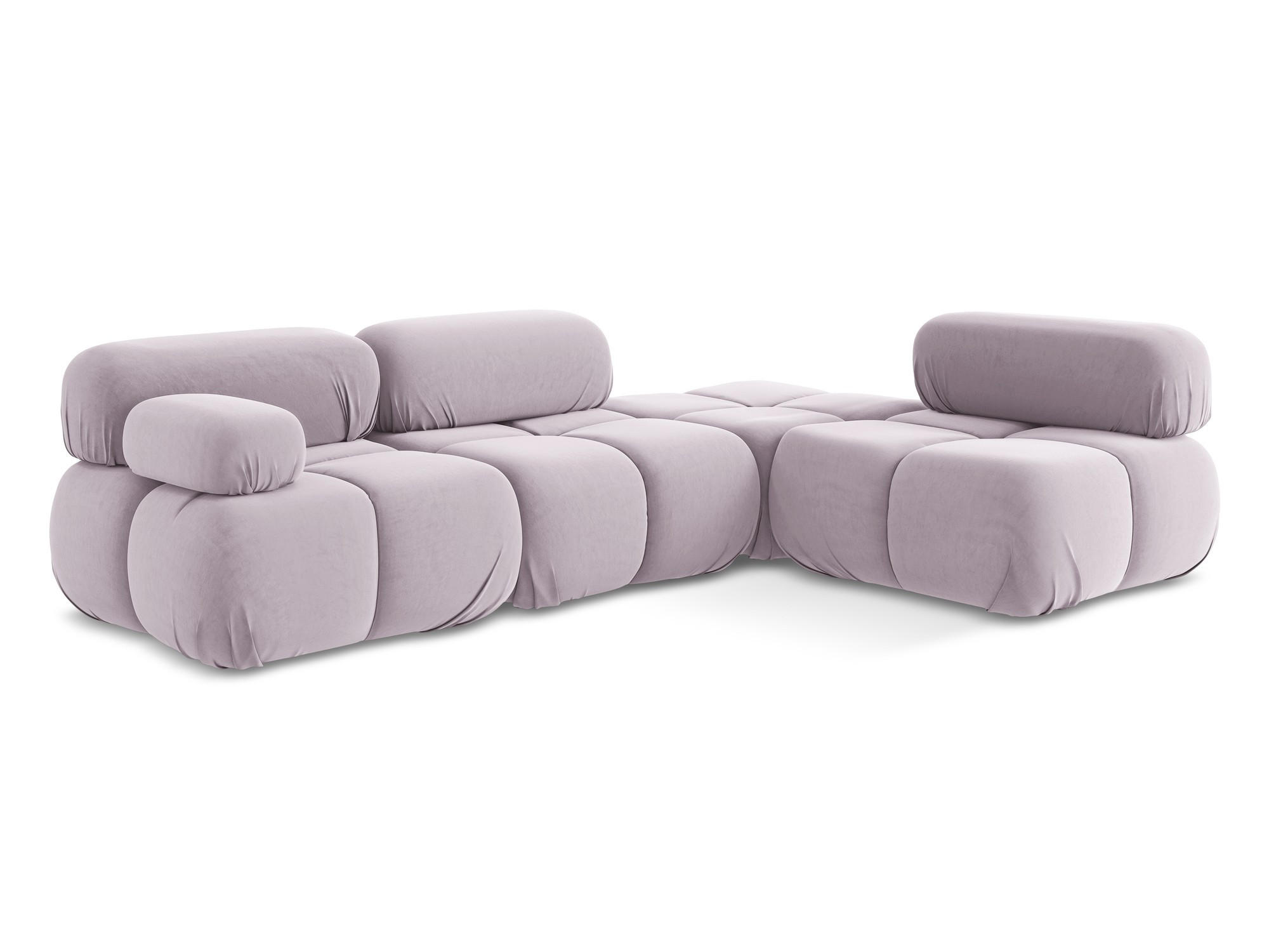 ECKSOFA Rechts Samt Stoff Violett - Lila/Flieder, Kunststoff/Textil (285/190cm) - Makamii