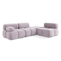 ECKSOFA Rechts Samt Stoff Violett - Lila/Flieder, Kunststoff/Textil (285/190cm) - Makamii