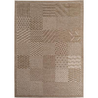 TEPPICH In-/Outdoor Flachgewebe Karomuster Polypropylen Küche Beige Rechteckig 240x340 - Beige, Textil (240/340cm) - KADIMA DESIGN